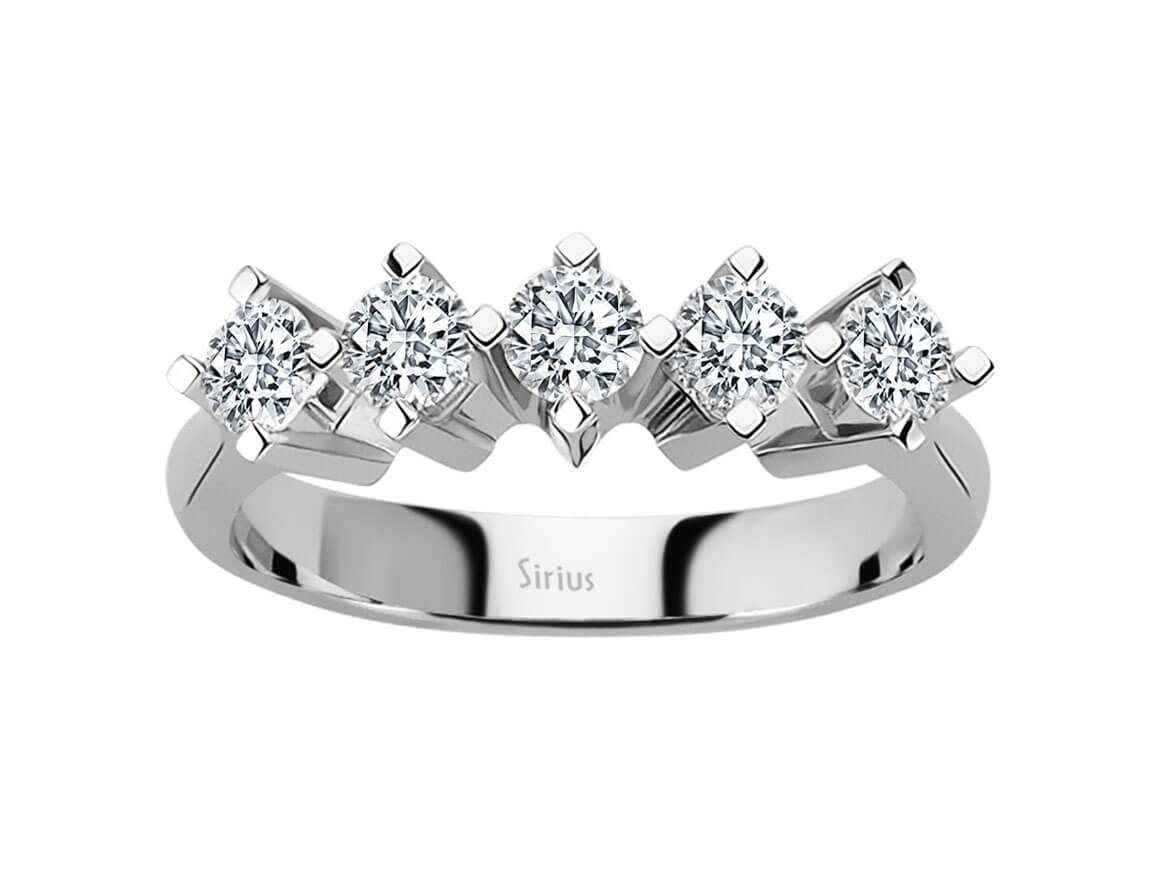 0,93 Karat Diamant 5 Diamanten Allianz - handgefertigter Diamantschmuck aus Feingold | Sirius Diamant