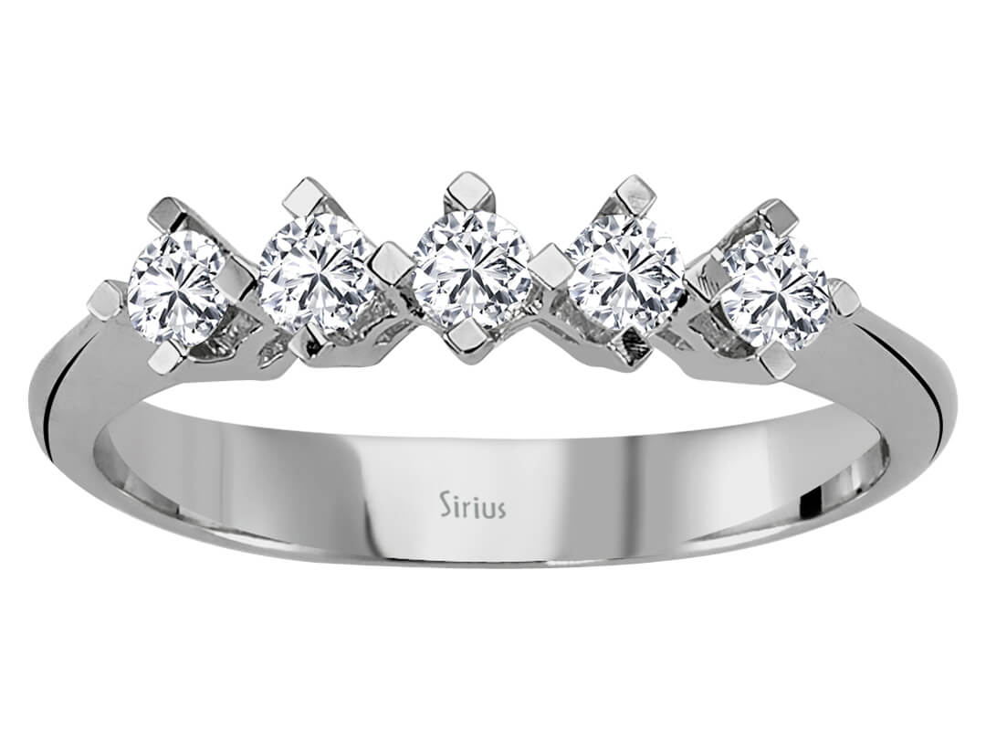 0,29 Carat Diamant 5 Diamanten Allianz - handgefertigter Diamantschmuck aus Feingold | Sirius Diamant