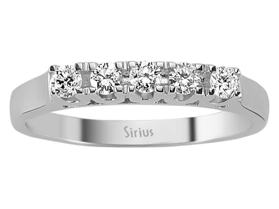 0,26 Karat Diamant 5 Diamanten Allianz - handgefertigter Diamantschmuck aus Feingold | Sirius Diamant