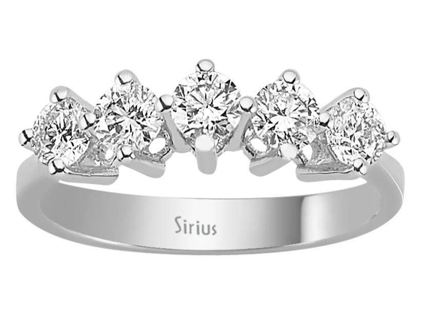 0,93 Karat Diamant 5 Diamanten Allianz – handgefertigter Diamantschmuck aus Feingold | Sirius Diamant