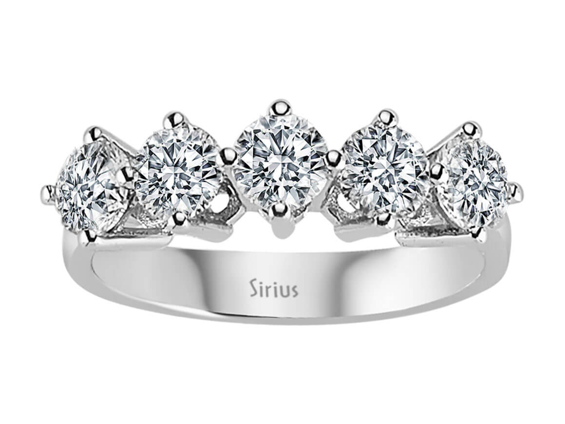 1,60 Karat Diamant 5 Diamanten Allianz - handgefertigter Diamantschmuck aus Feingold | Sirius Diamant