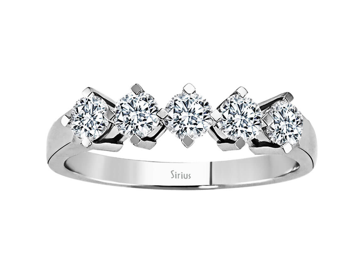 0,73 Karat Diamant 5 Diamanten Allianz - handgefertigter Diamantschmuck aus Feingold | Sirius Diamant