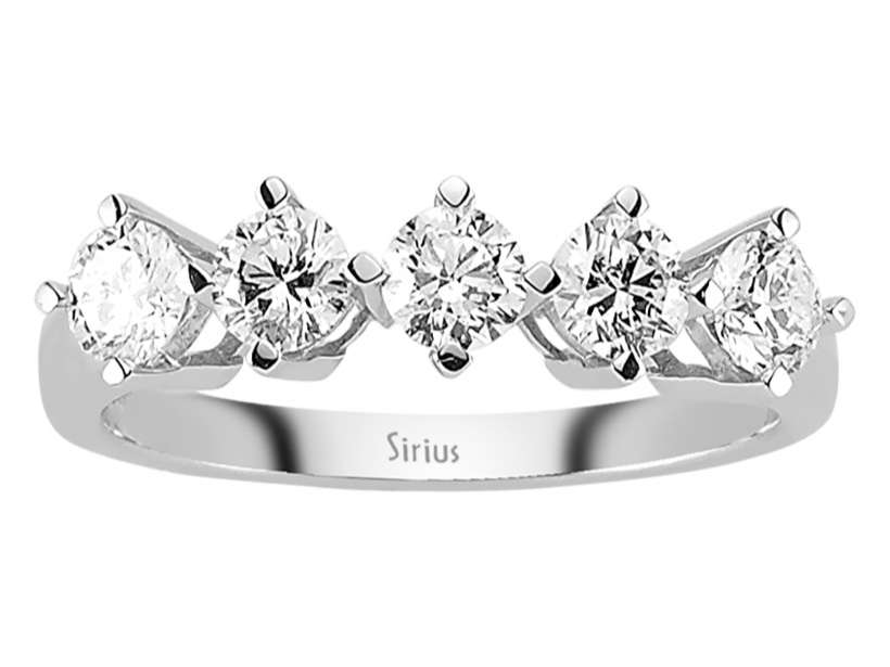 0,92 Karat Diamant 5 Diamanten Allianz - handgefertigter Diamantschmuck aus Feingold | Sirius Diamant