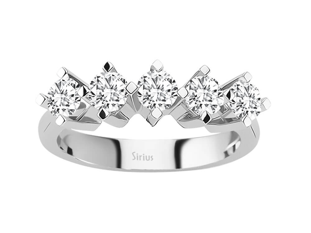 1,17 Karat Diamant 5 Diamanten Allianz - handgefertigter Diamantschmuck aus Feingold | Sirius Diamant
