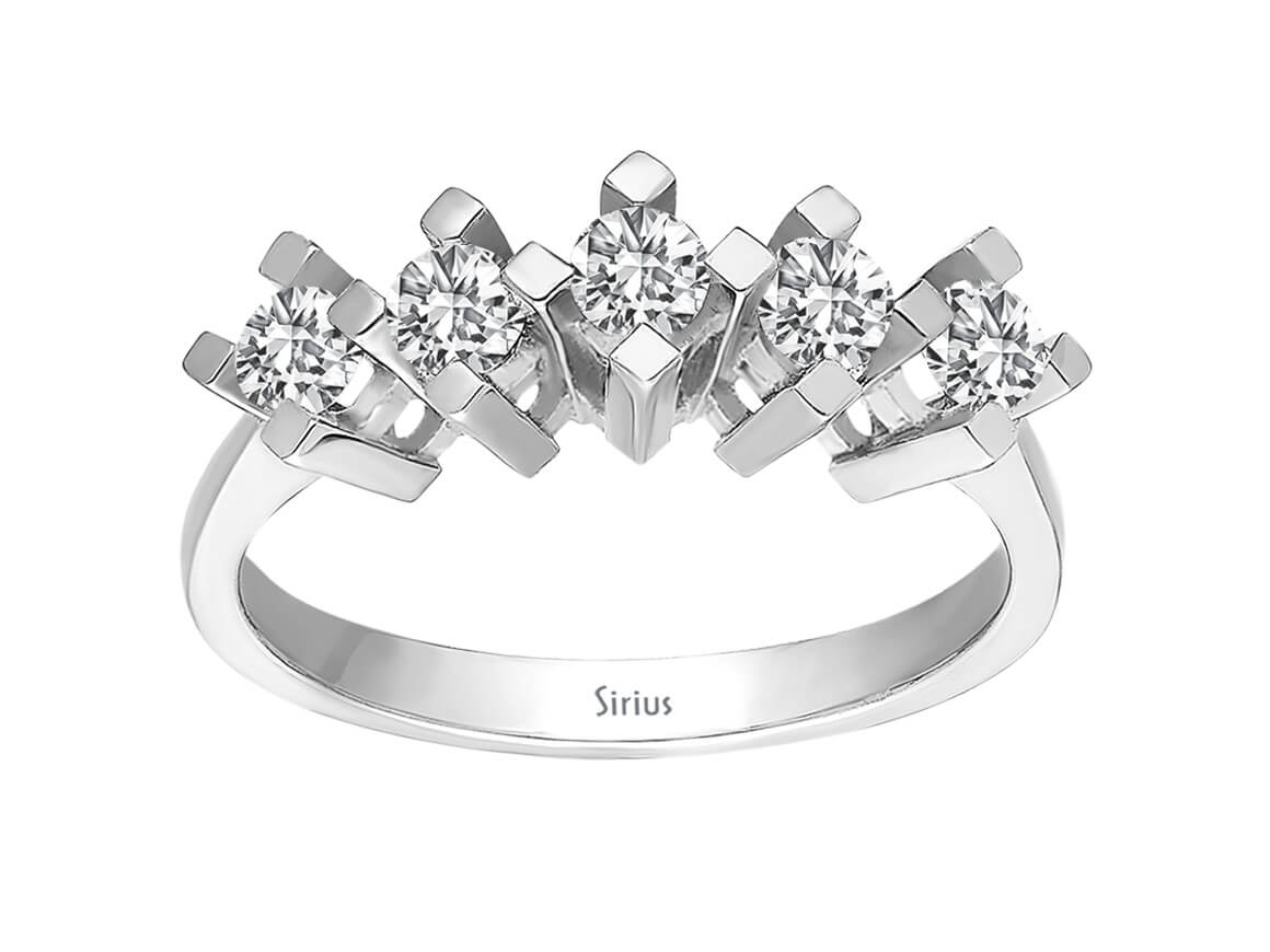 G Farbe 0,54 Carat Diamant 5 Diamanten Allianz - handgefertigter Diamantschmuck aus Feingold | Sirius Diamant