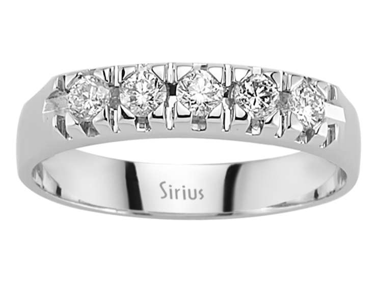 0,31 Carat Diamant 5 Diamanten Allianz - handgefertigter Diamantschmuck aus Feingold | Sirius Diamant