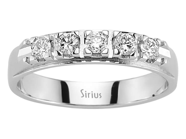 0,31 Carat Diamant 5 Diamanten Allianz - handgefertigter Diamantschmuck aus Feingold | Sirius Diamant