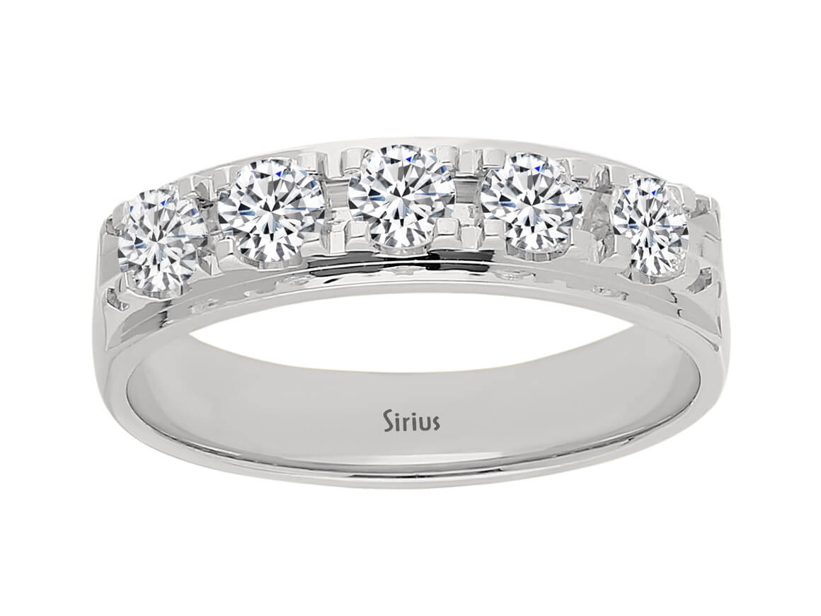 0,52 Karat Diamant 5 Diamanten Allianz - handgefertigter Diamantschmuck aus Feingold | Sirius Diamant