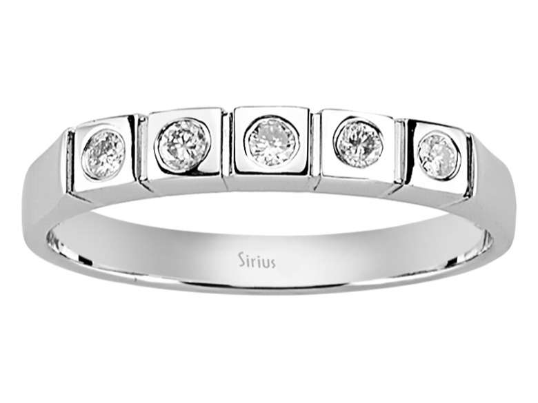 0,15 Carat 5 Diamanten Allianz - handgefertigter Diamantschmuck aus Feingold | Sirius Diamant