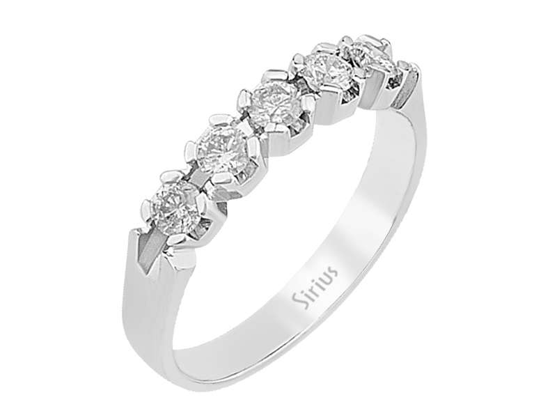 0,44 Karat Diamant 5 Diamanten Allianz - handgefertigter Diamantschmuck aus Feingold | Sirius Diamant