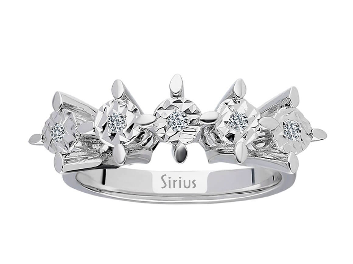 1,25 Carat Effekt Diamant 5 Diamanten Allianz - handgefertigter Diamantschmuck aus Feingold | Sirius Diamant