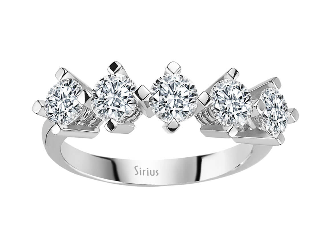 1,70 Karat Diamant 5 Diamanten Allianz - handgefertigter Diamantschmuck aus Feingold | Sirius Diamant