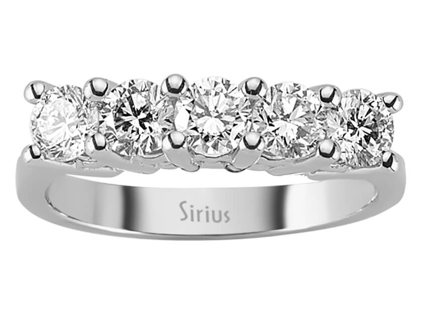 1,16 Karat Diamant 5 Diamanten Allianz - handgefertigter Diamantschmuck aus Feingold | Sirius Diamant