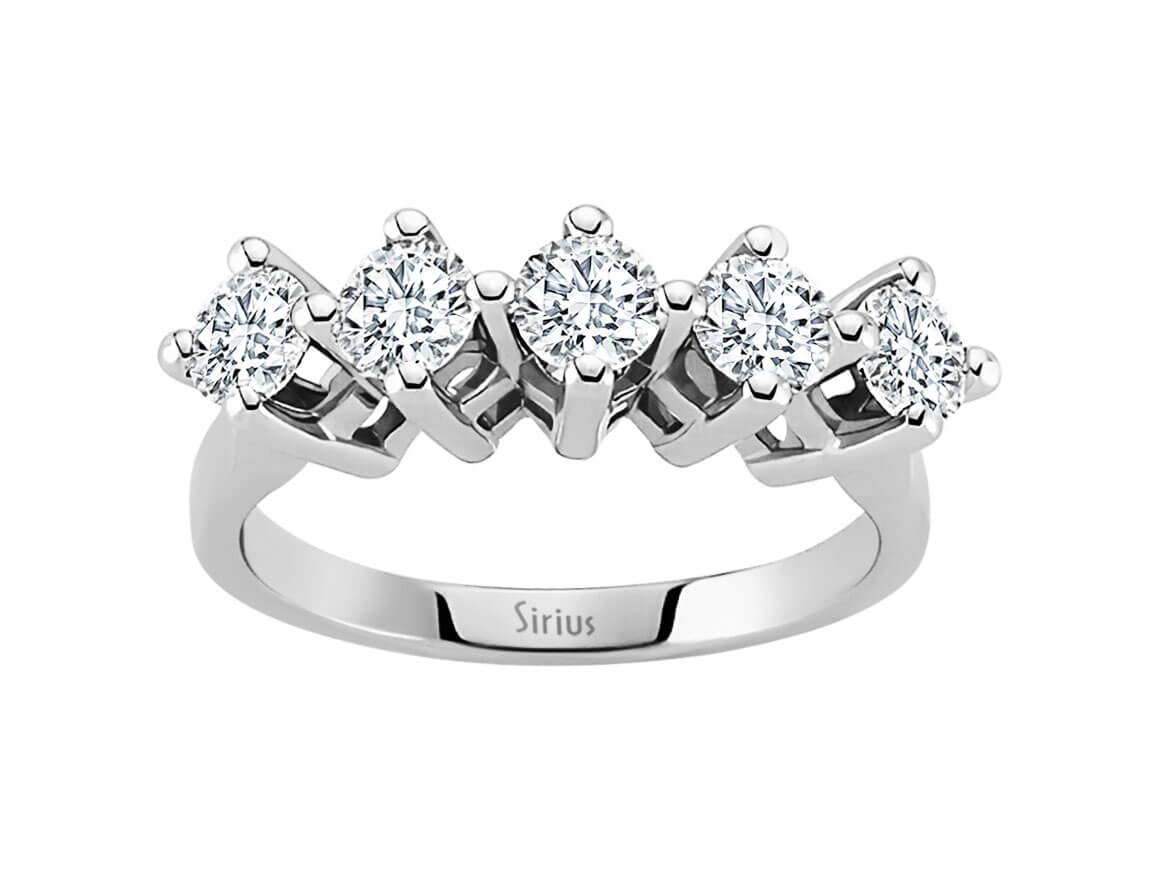 1,15 Karat Diamant 5 Diamanten Allianz - handgefertigter Diamantschmuck aus Feingold | Sirius Diamant