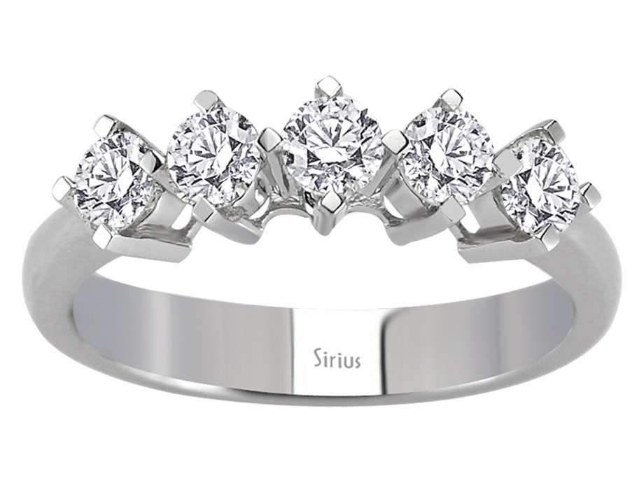 0,78 Karat Diamant 5 Diamanten Allianz - handgefertigter Diamantschmuck aus Feingold | Sirius Diamant