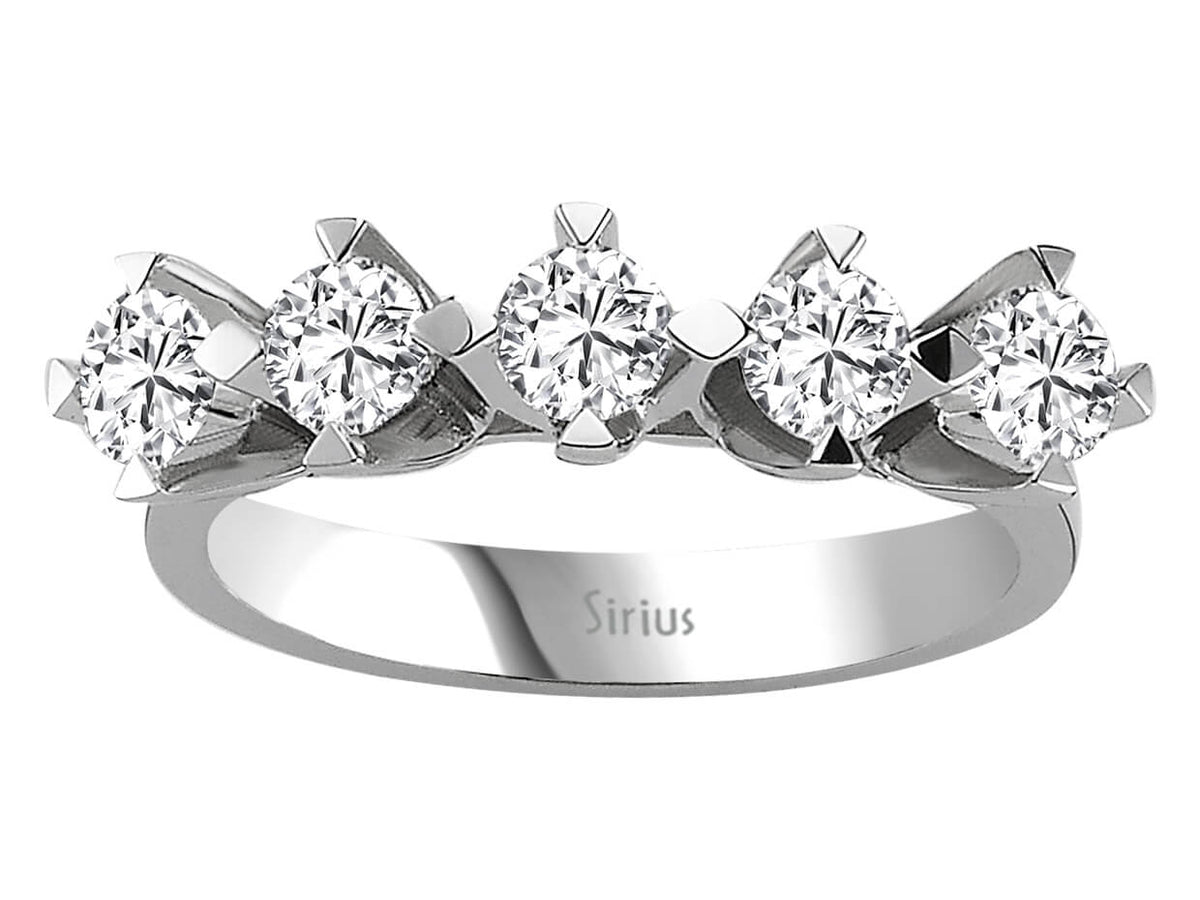 1,00 Carat Diamant 5 Diamanten Allianz - handgefertigter Diamantschmuck aus Feingold | Sirius Diamant