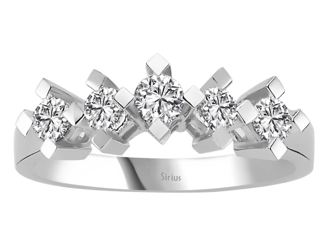 0,50 Carat Diamant 5 Diamanten Allianz - handgefertigter Diamantschmuck aus Feingold | Sirius Diamant