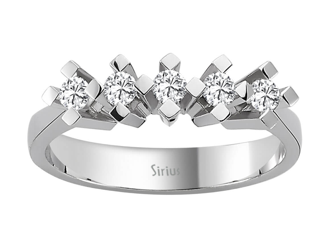 0,27 Carat Diamant 5 Stein Allianz - handgefertigter Diamantschmuck aus Feingold | Sirius Diamant