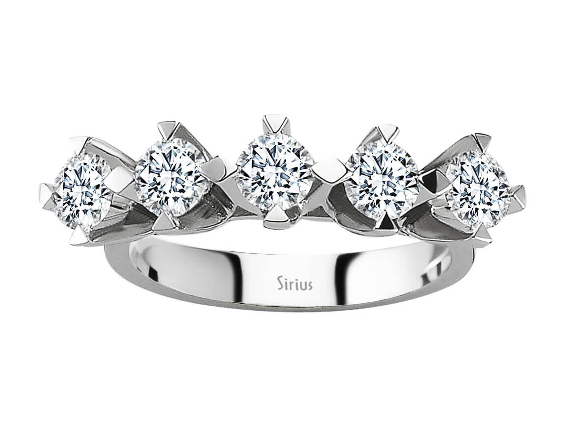 2,00 Karat Diamant 5 Diamanten Allianz - handgefertigter Diamantschmuck aus Feingold | Sirius Diamant