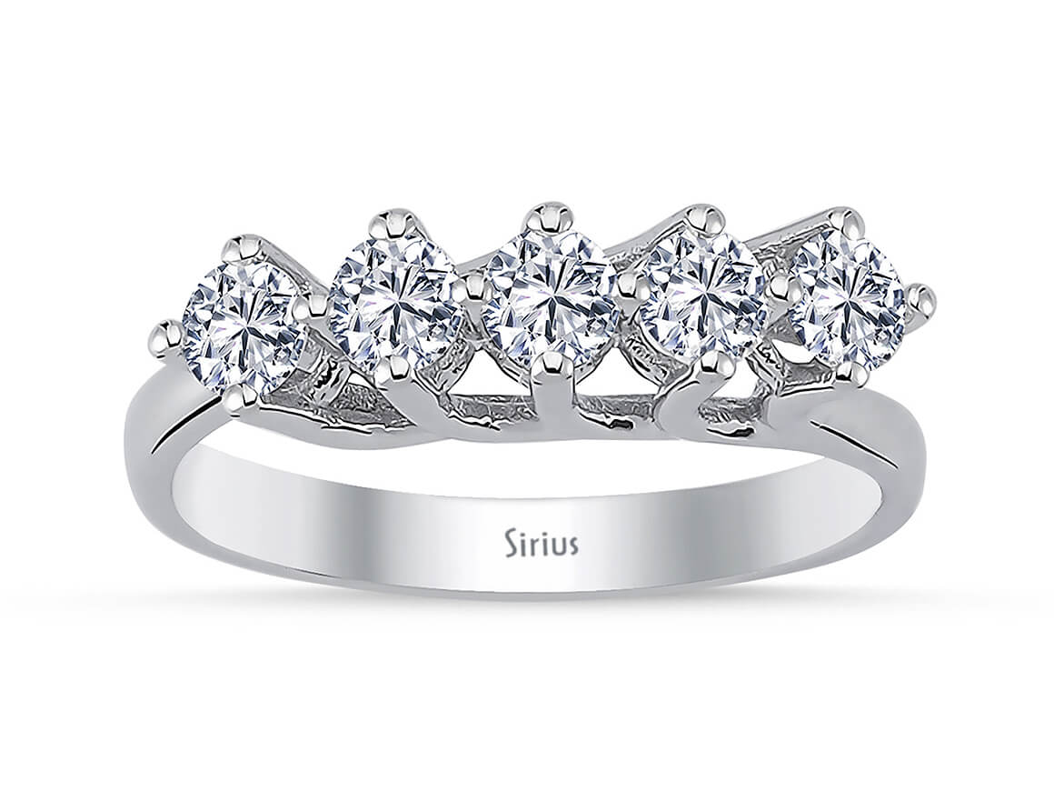 0,70 Carat Diamant 5 Diamanten Allianz - handgefertigter Diamantschmuck aus Feingold | Sirius Diamant