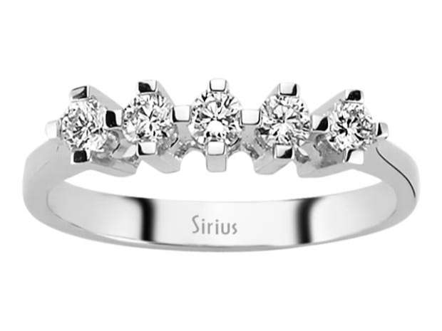 0,43 Karat Diamant 5 Diamanten Allianz - handgefertigter Diamantschmuck aus Feingold | Sirius Diamant