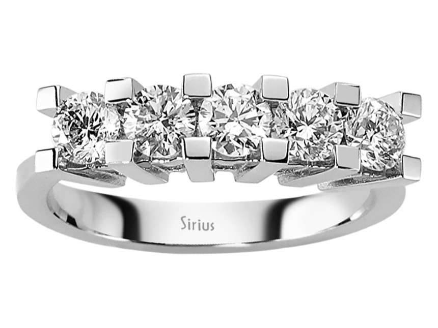 1,18 Karat Diamant 5 Diamanten Allianz - handgefertigter Diamantschmuck aus Feingold | Sirius Diamant