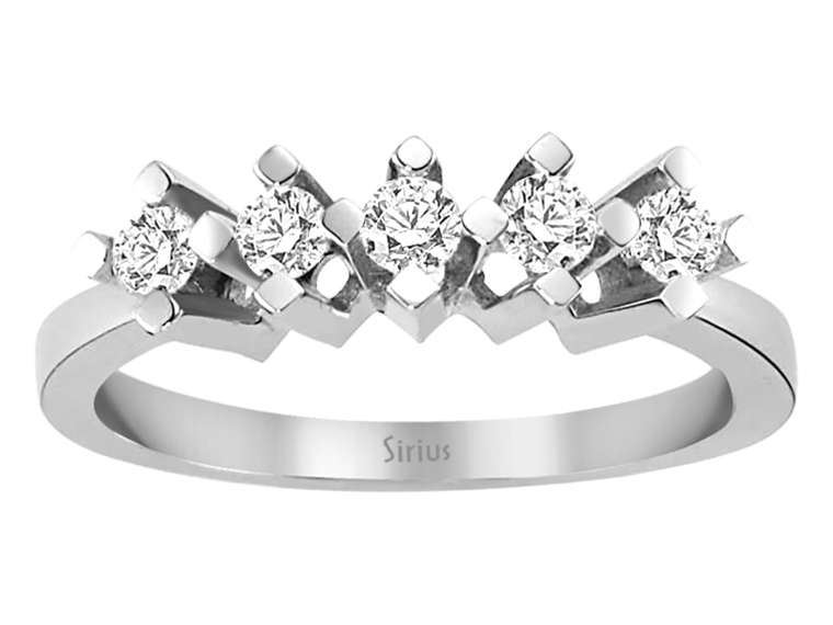 0,37 Karat Diamant 5 Diamanten Allianz – handgefertigter Diamantschmuck aus Feingold | Sirius Diamant