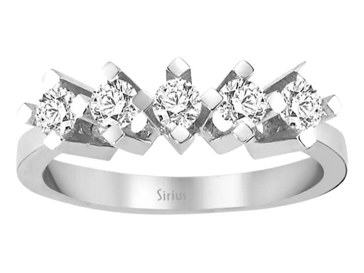 0,55 Karat Diamant 5 Diamanten Allianz - handgefertigter Diamantschmuck aus Feingold | Sirius Diamant