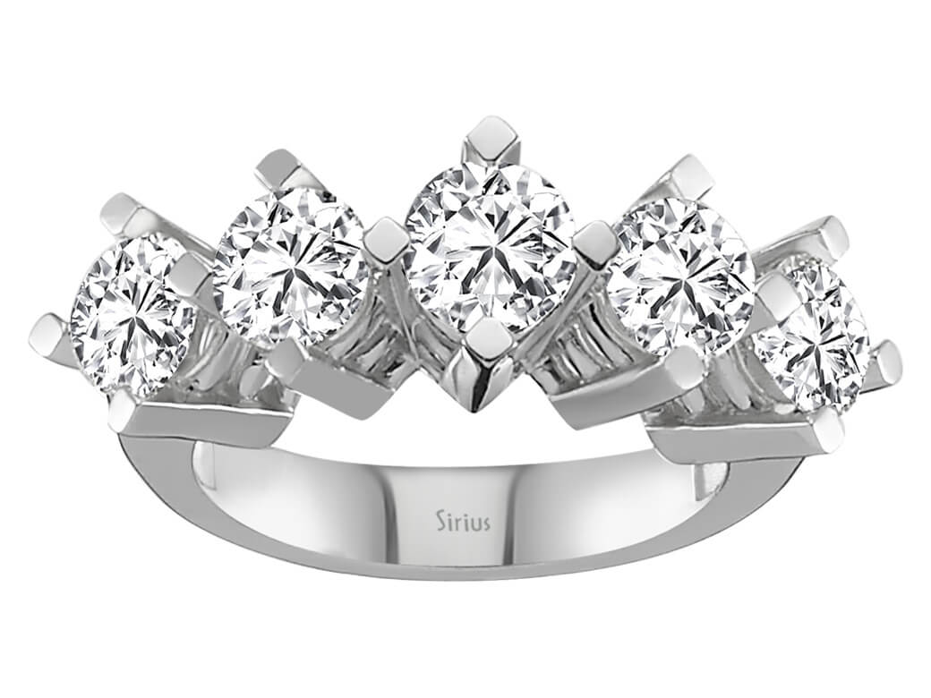 2,37 Carat 5 Diamanten Allianz - handgefertigter Diamantschmuck aus Feingold | Sirius Diamant