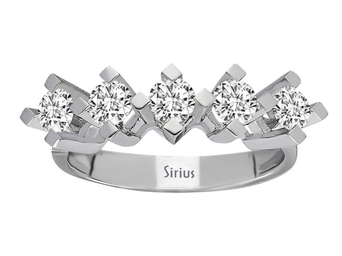 1,00 Carat Diamant 5 Diamanten Allianz - handgefertigter Diamantschmuck aus Feingold | Sirius Diamant