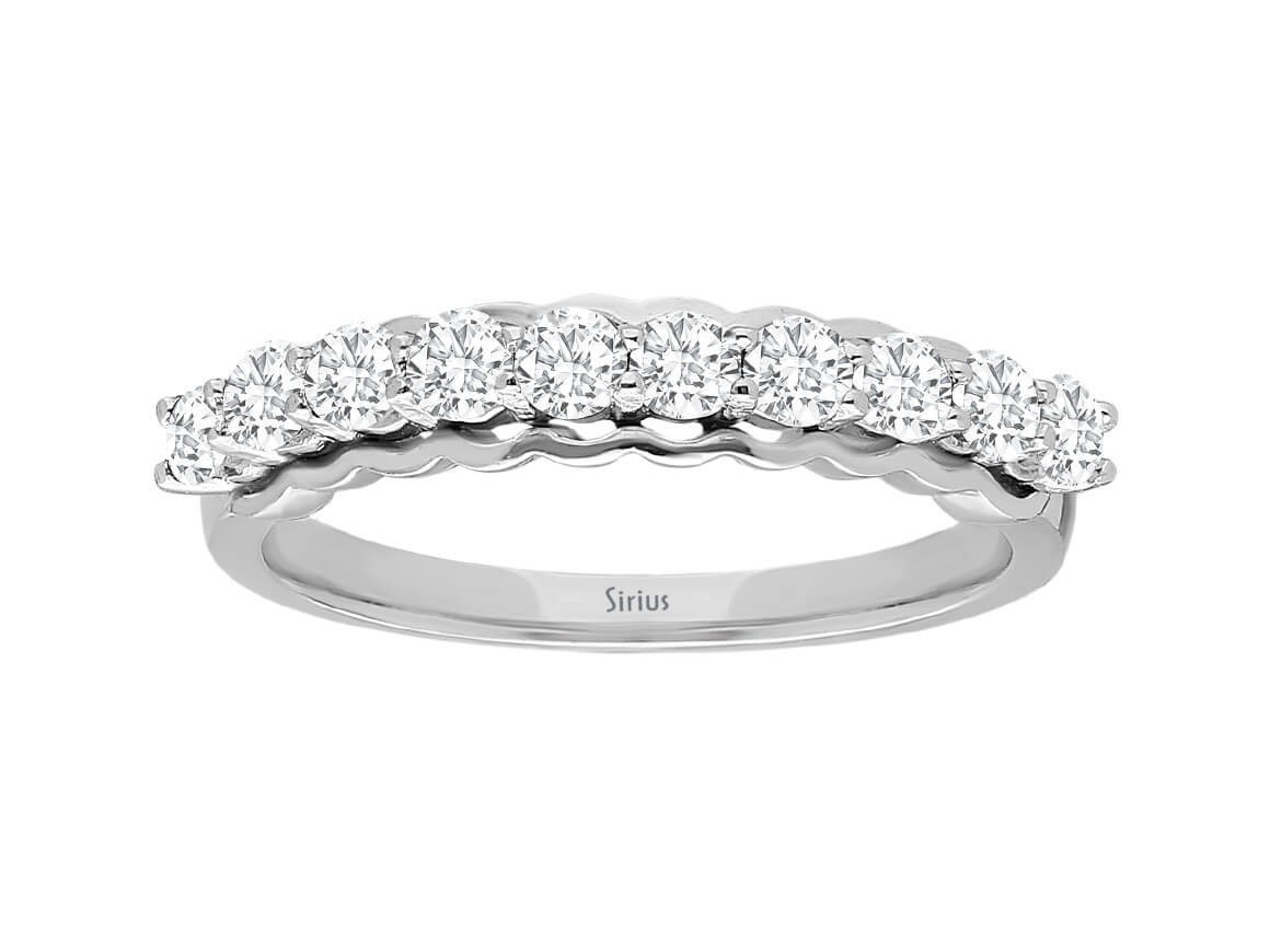 Alliance demi-ronde en diamant de 0,40 carat
