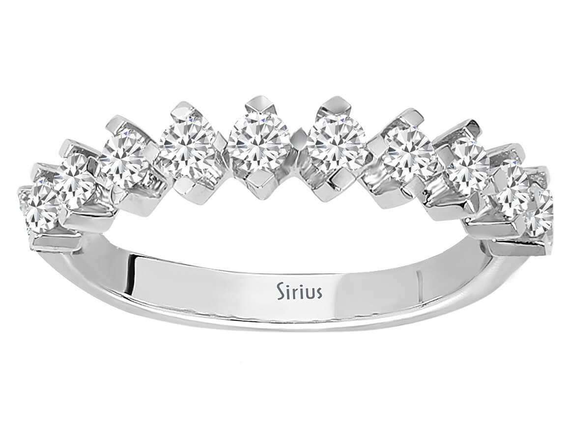 0,60 Carat Diamant halbrunde Allianz - handgefertigter Diamantschmuck aus Feingold | Sirius Diamant