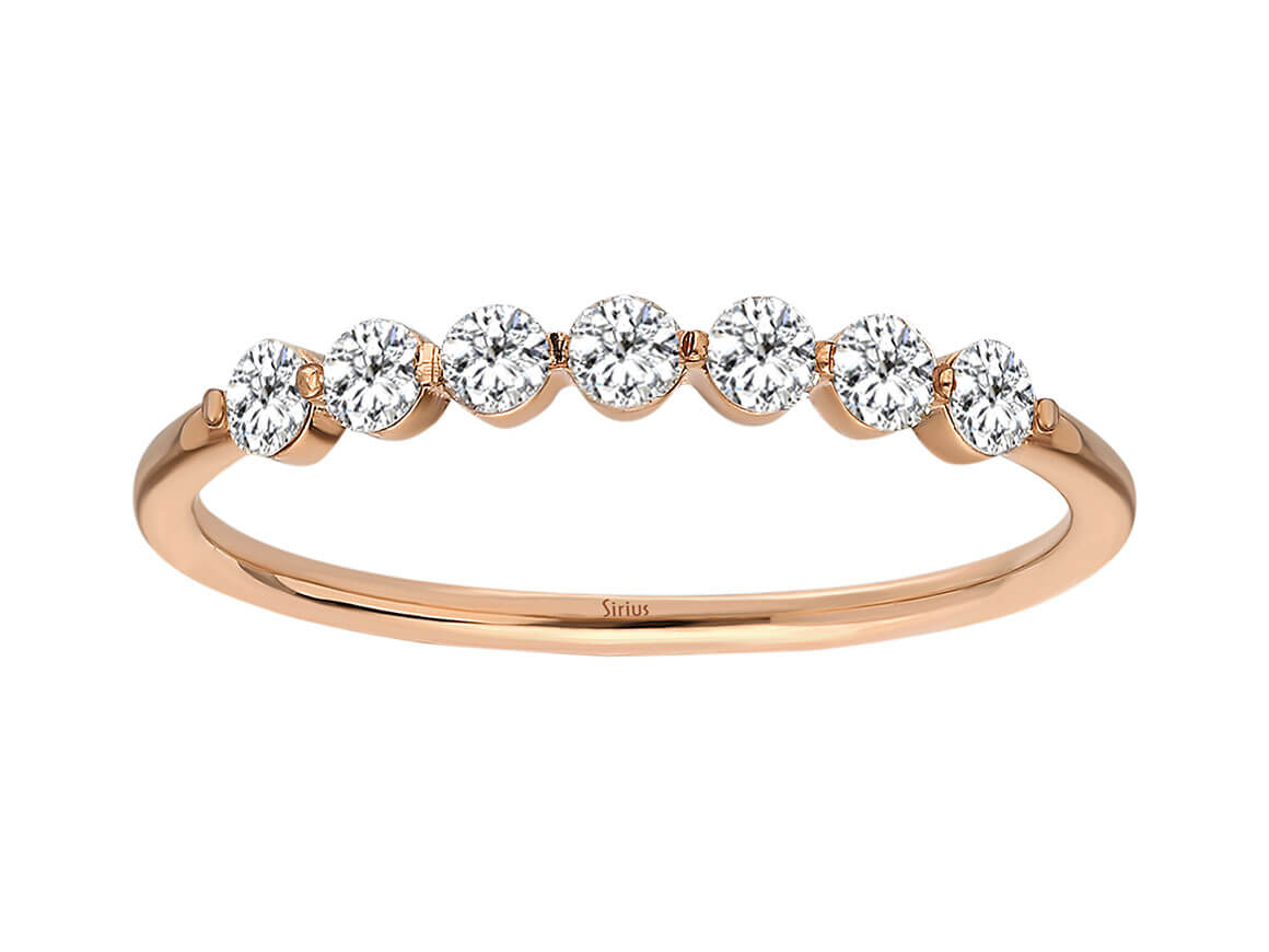 0,35 Carat halbrundum Allianz - handgefertigter Diamantschmuck aus Feingold | Sirius Diamant