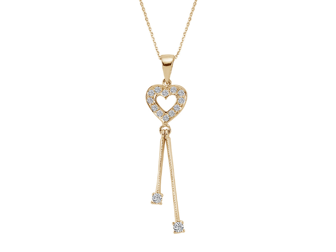 F Farbe 0,19 Karat Diamant Herz Collier in 333er 8 Karat Weißgold