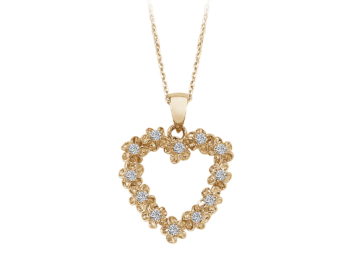 Diamant Herz Kollier in 18 K - handgefertigter Diamantschmuck aus Feingold | Sirius Diamant
