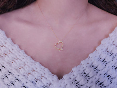 Collier coeur en diamant de 0,29 carat