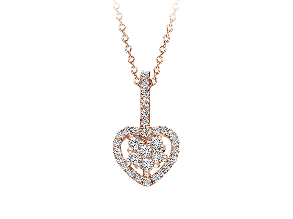 Diamond heart jewelry set in 333 8 carat white gold