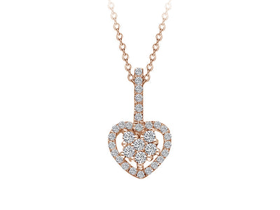 Diamond heart jewelry set in 333 8 carat white gold