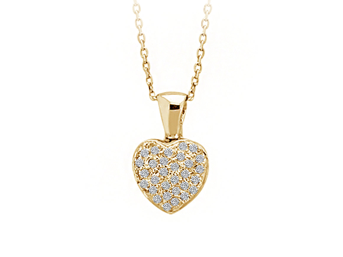 0,18 Karat Diamant Herz Collier - handgefertigter Diamantschmuck aus Feingold | Sirius Diamant