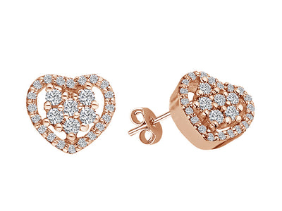 Diamond heart jewelry set in 333 8 carat white gold