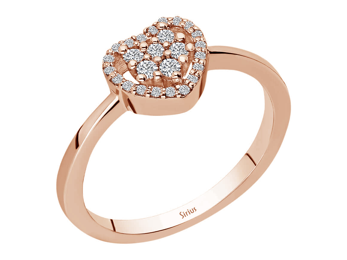 Diamant Herz Ring - handgefertigter Diamantschmuck aus Feingold | Sirius Diamant