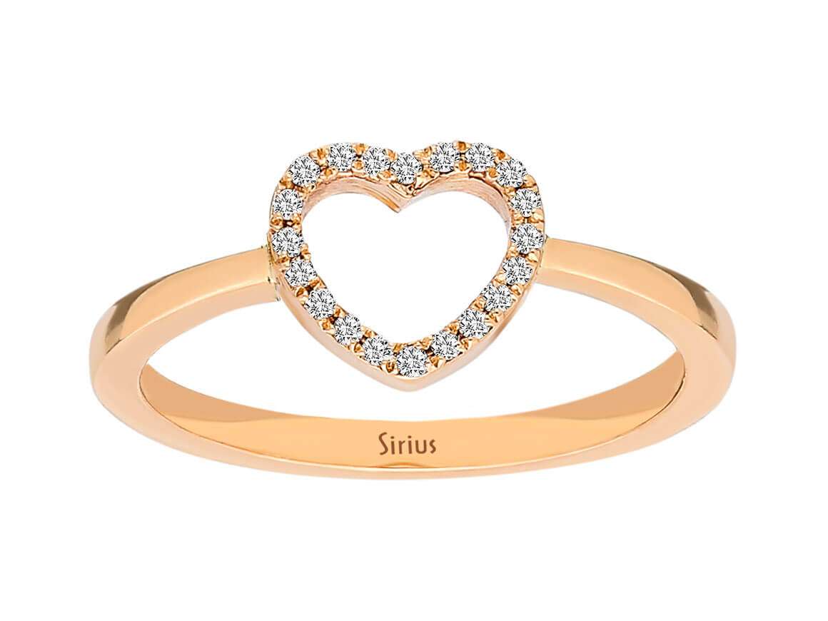 Diamant Herz Schmuckset in 585er 14 Karat Rosegold/Rotgold – handgefertigter Diamantschmuck aus Feingold | Sirius Diamant