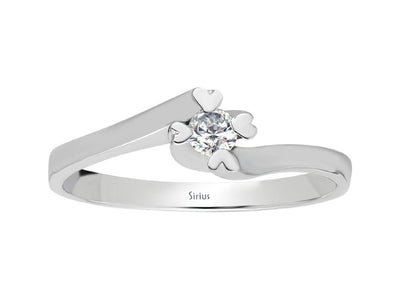 Bague solitaire en or blanc 333 8 carats avec diamant de 0,08 carat