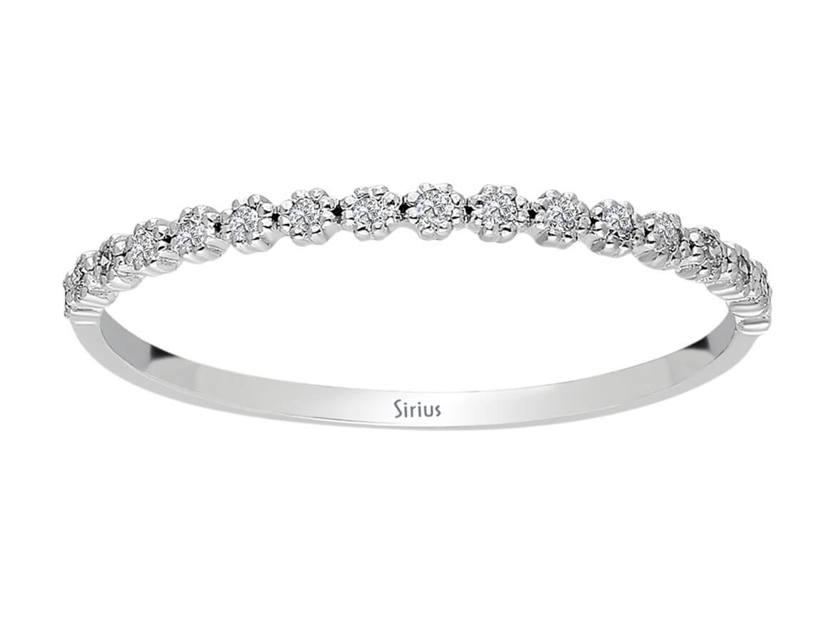 0,07 Carat Diamant halbrundum Allianz - handgefertigter Diamantschmuck aus Feingold | Sirius Diamant