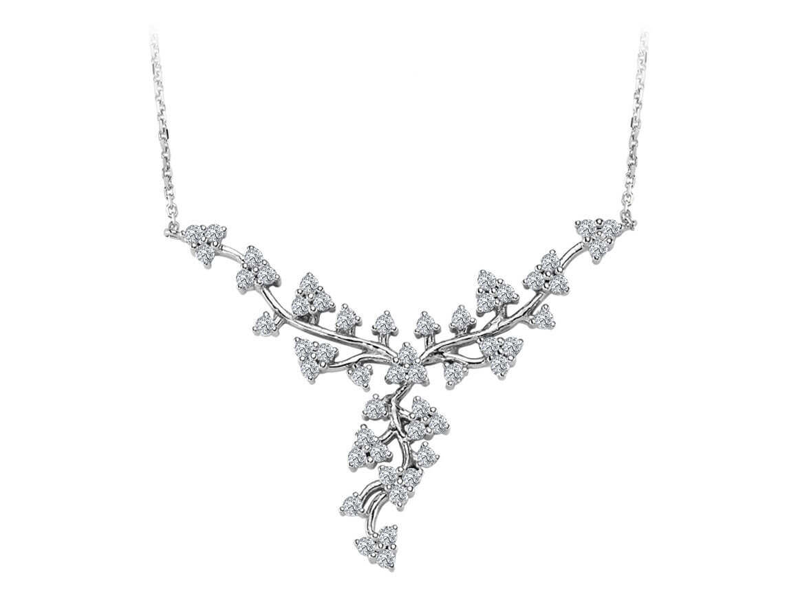 1,54 Karat Diamant Frühlinge Collier in 585er 14 K Weißgold – handgefertigter Diamantschmuck aus Feingold | Sirius Diamant