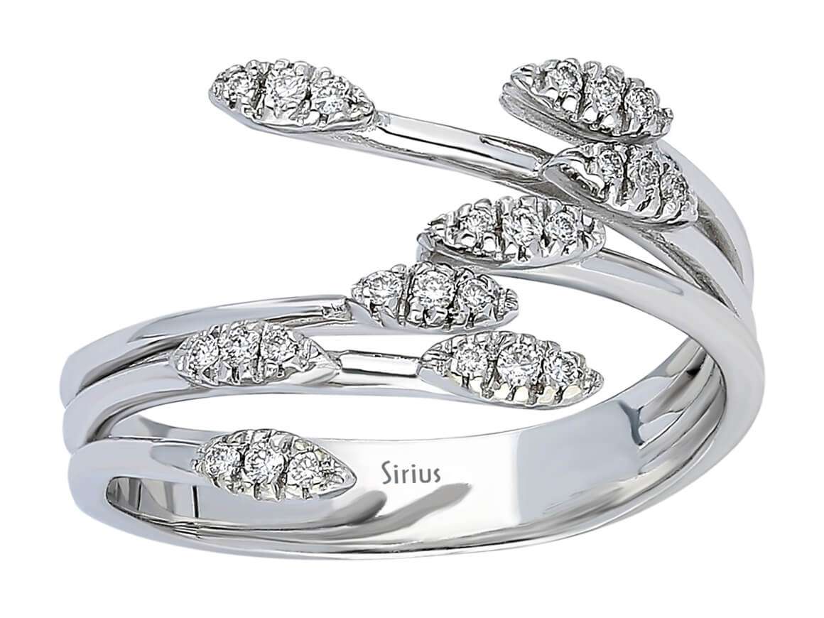 0,11 Karat Diamant Ivy Allianz in 585er 14K Weißgold - handgefertigter Diamantschmuck aus Feingold | Sirius Diamant