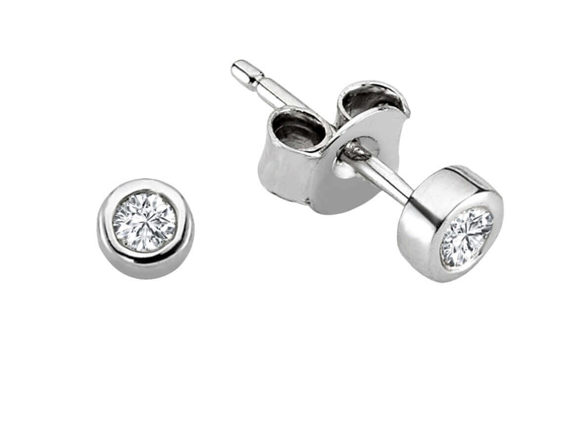 0,12 Carat Diamant Solitär Ohrringe - handgefertigter Diamantschmuck aus Feingold | Sirius Diamant