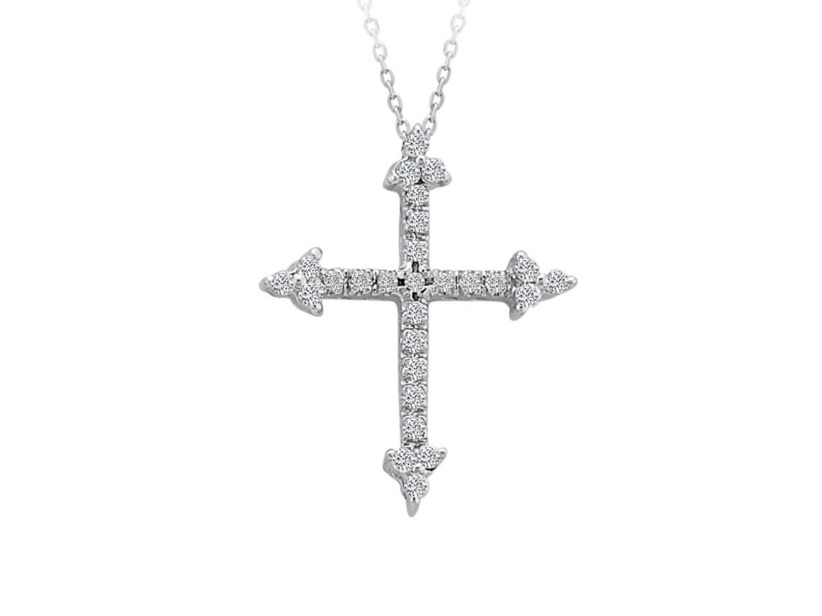 Diamant Kreuz Collier – handgefertigter Diamantschmuck aus Feingold | Sirius Diamant