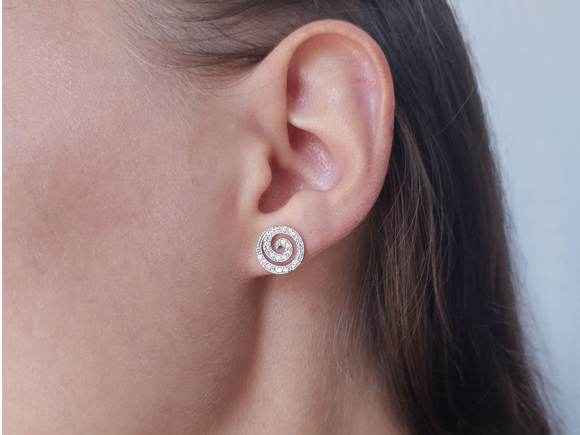 Diamant Lava Ohrring – handgefertigter Diamantschmuck aus Feingold | Sirius Diamant