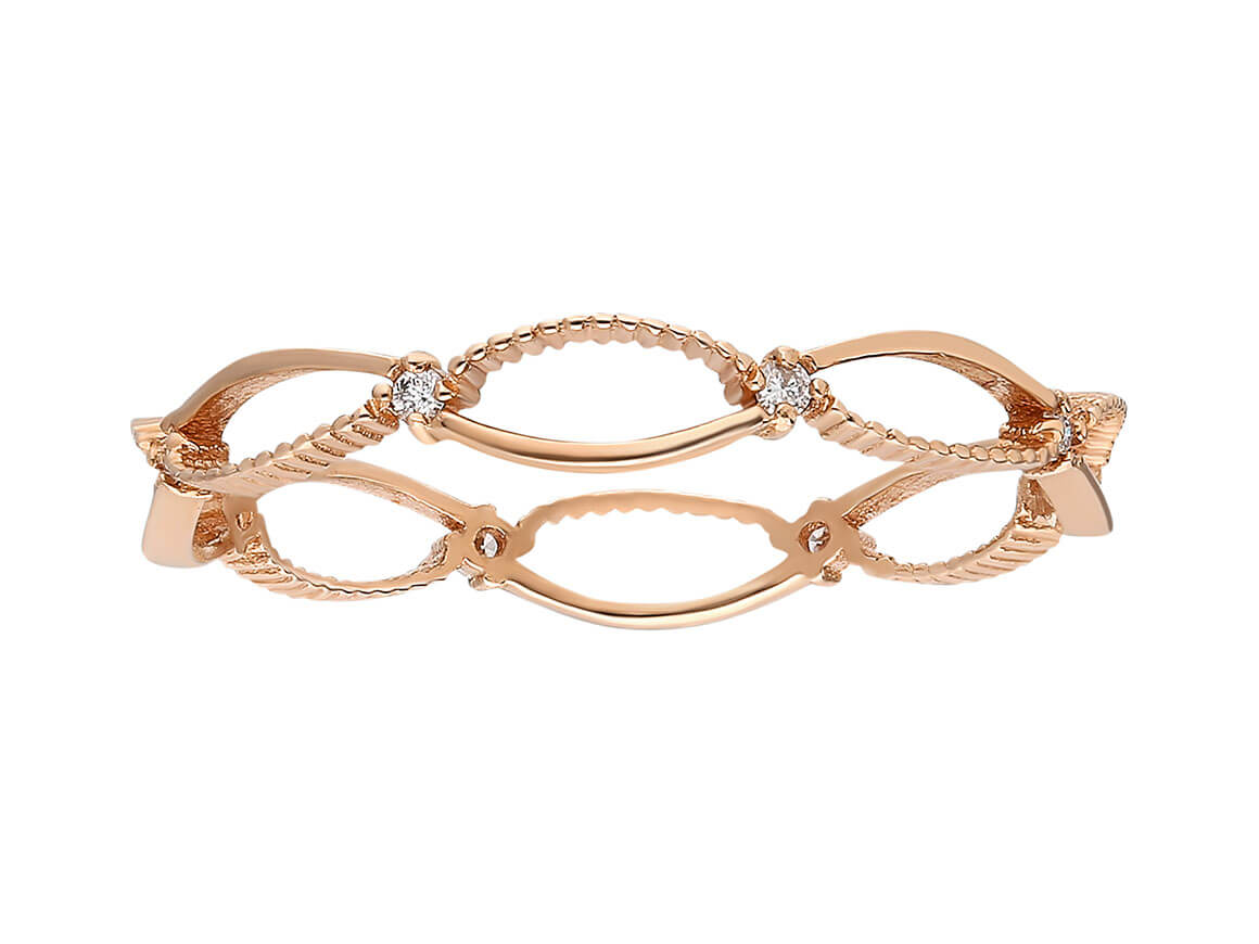 0.06 carat diamond Lima all-around alliance in 8 K red gold